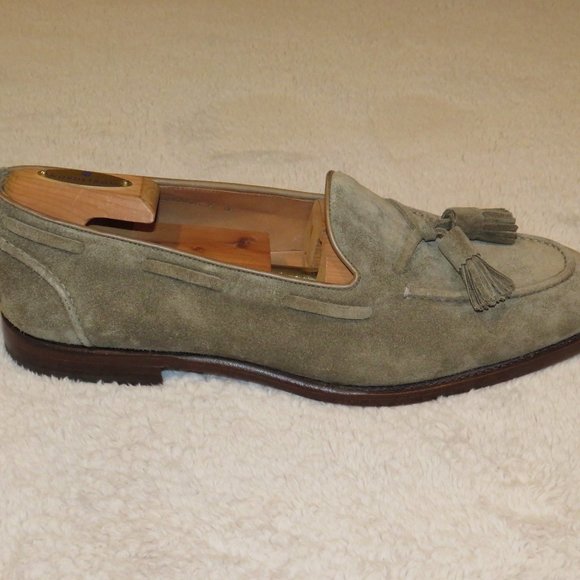 Ralph Lauren Purple Label Mens Italy Luther Tassel Sage Suede Calfskin Loafer 9D main image 10
